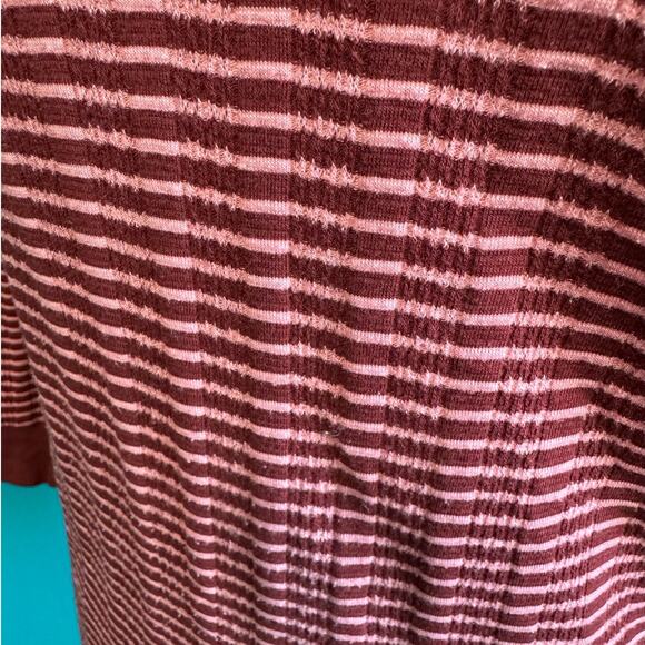 Anthropologie Hannah Pink & Red Stripe V Neck Blouse Women's Small - Picture 6 of 8